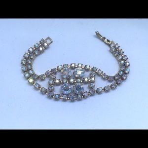 Vintage 1950s Crystal Rhinestone Bracelet Bridal